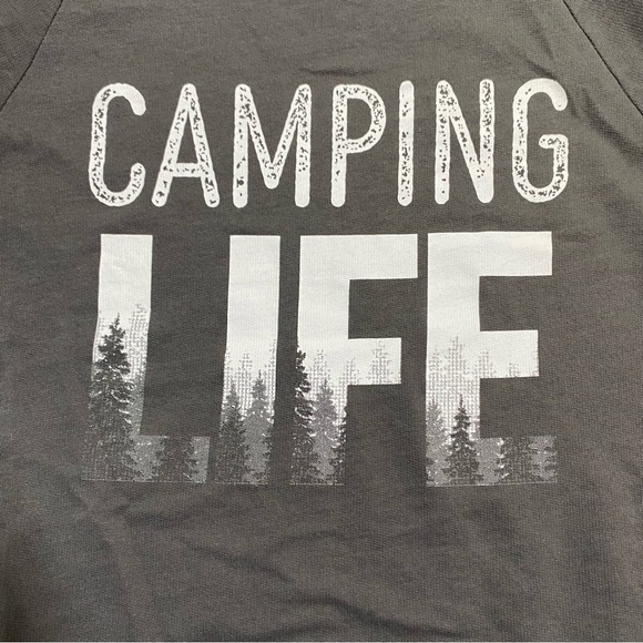 Gray Camping Life Hoodie with Distressed Text - Picture 14 of 14